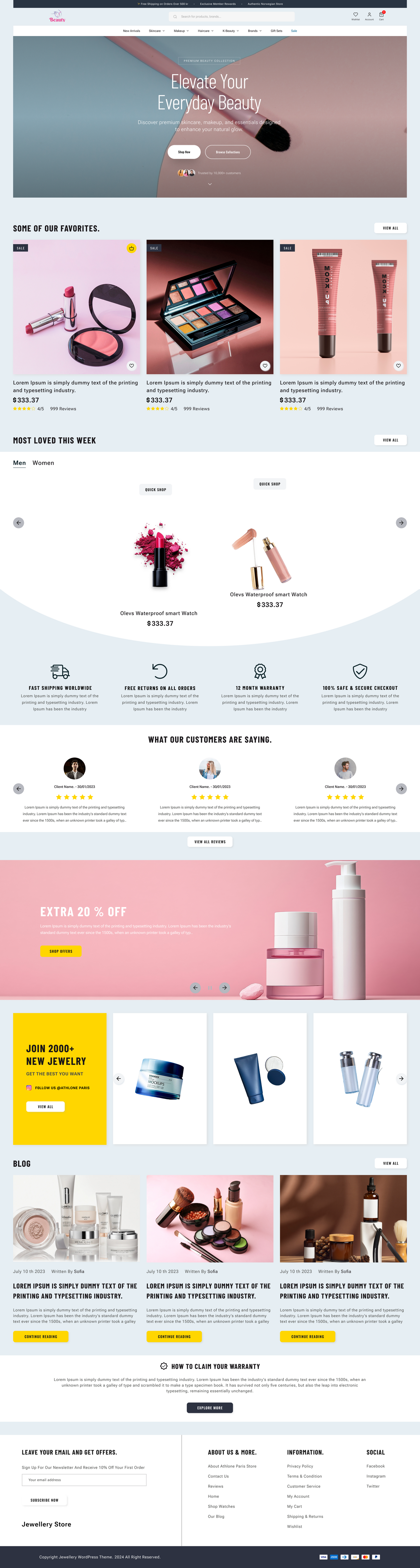 Cosmetics WordPress Theme