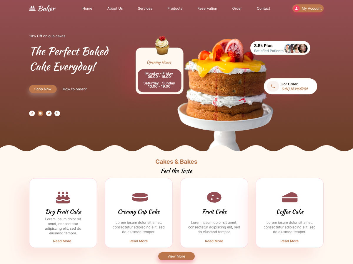 Free Bakery WordPress Theme