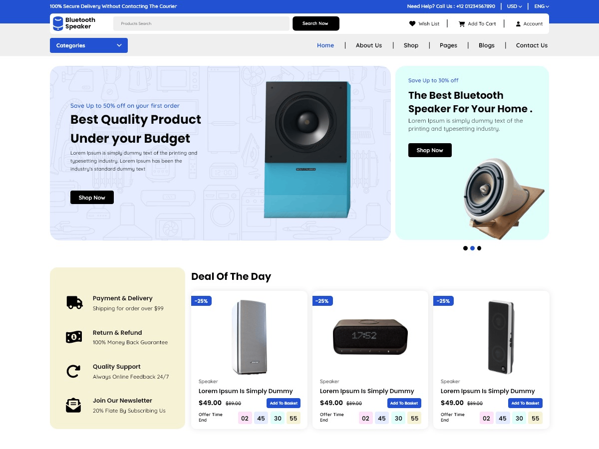 Free Bluetooth WordPress Theme