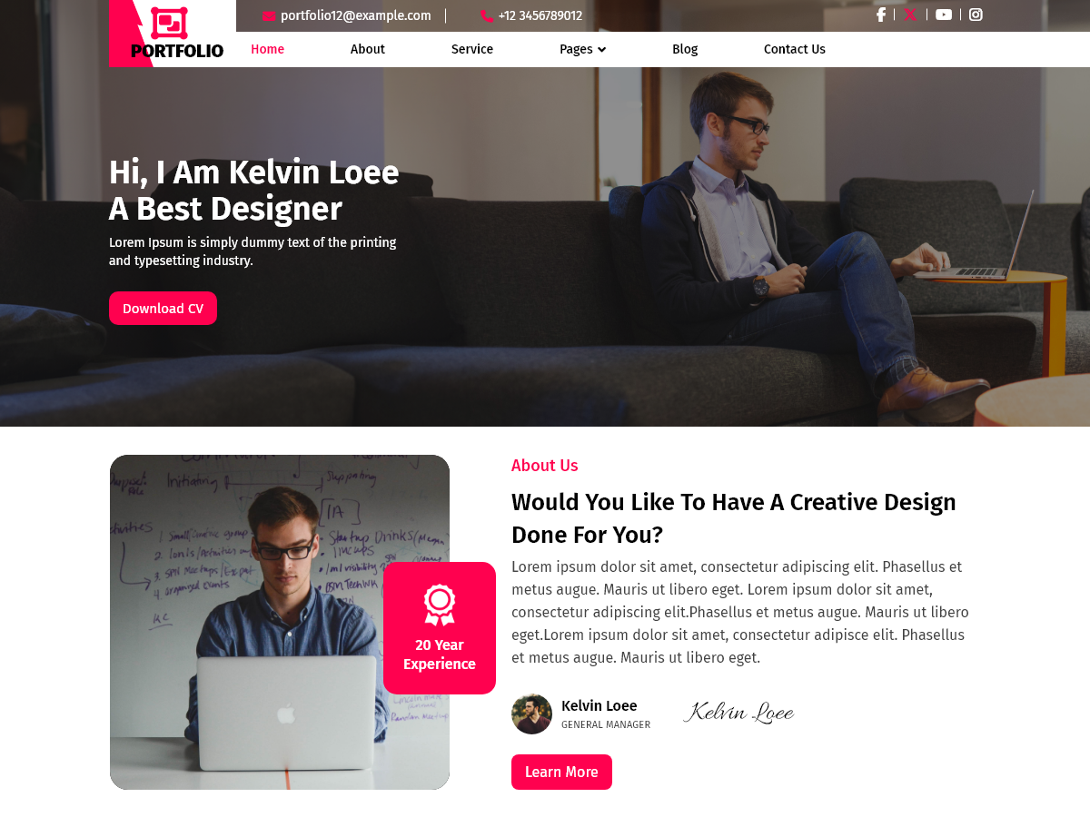 Free CV WordPress Theme