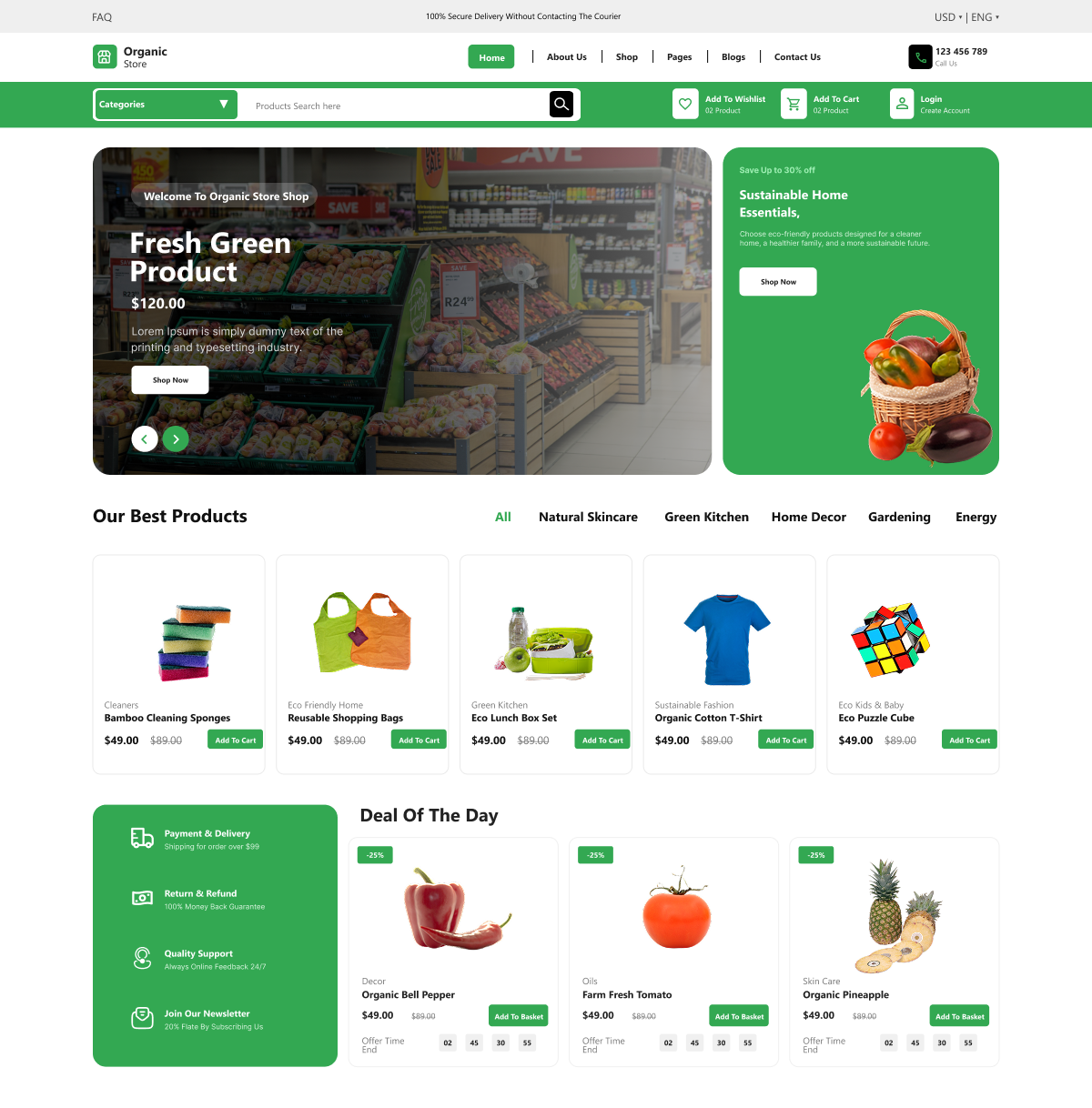 Free Organic Store WordPress Theme