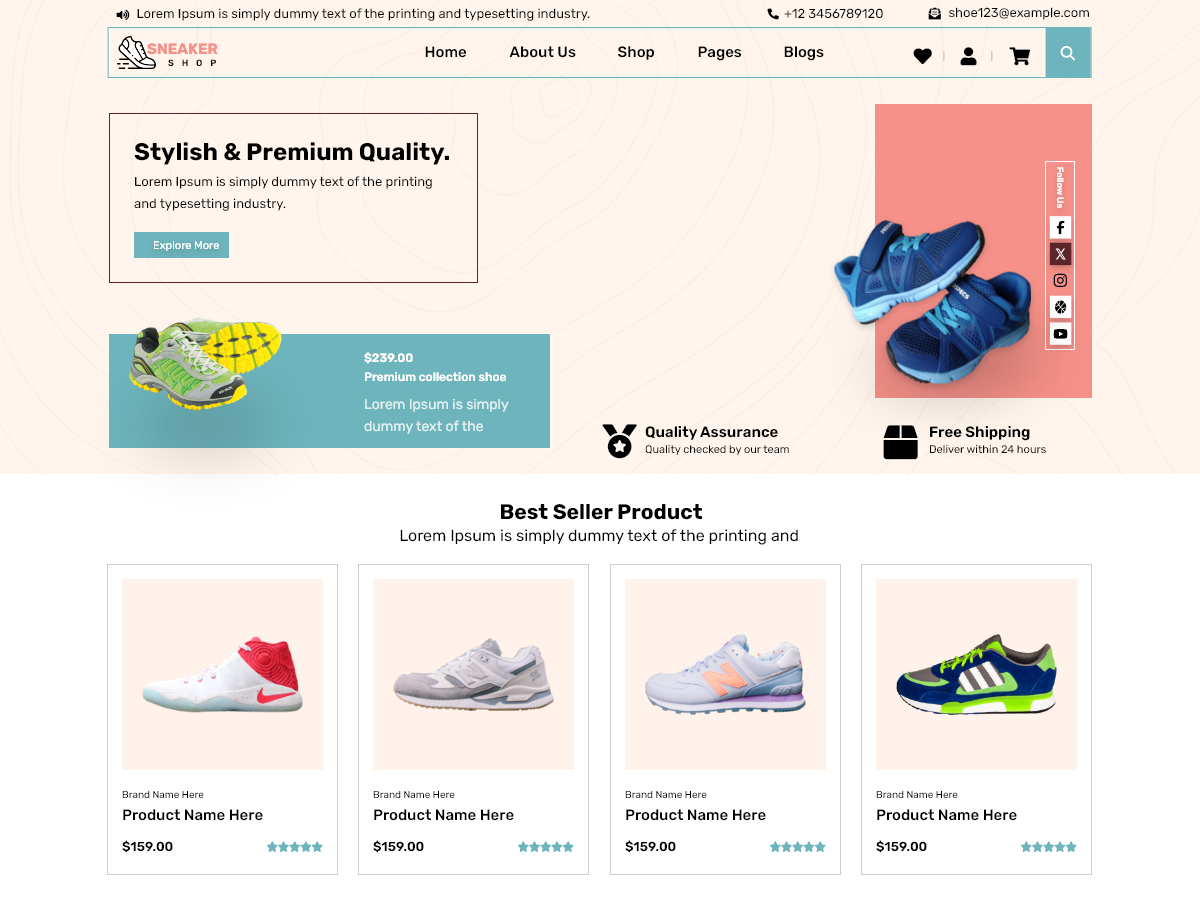 Free Shoes Store WordPress Theme