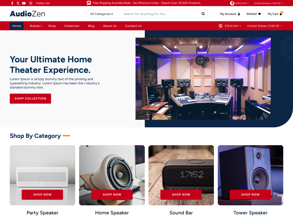 Home Theatre WordPress Theme