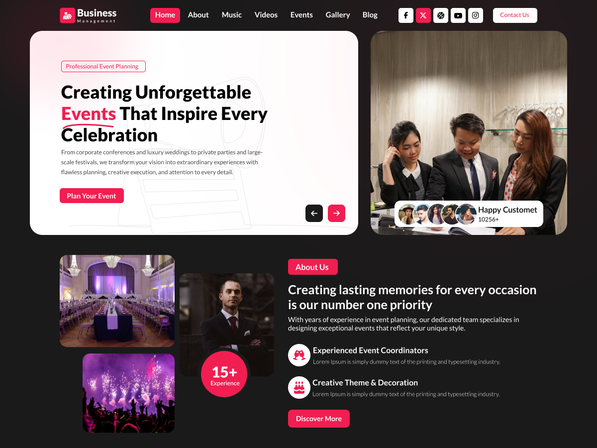 Free Event Management WordPress Theme