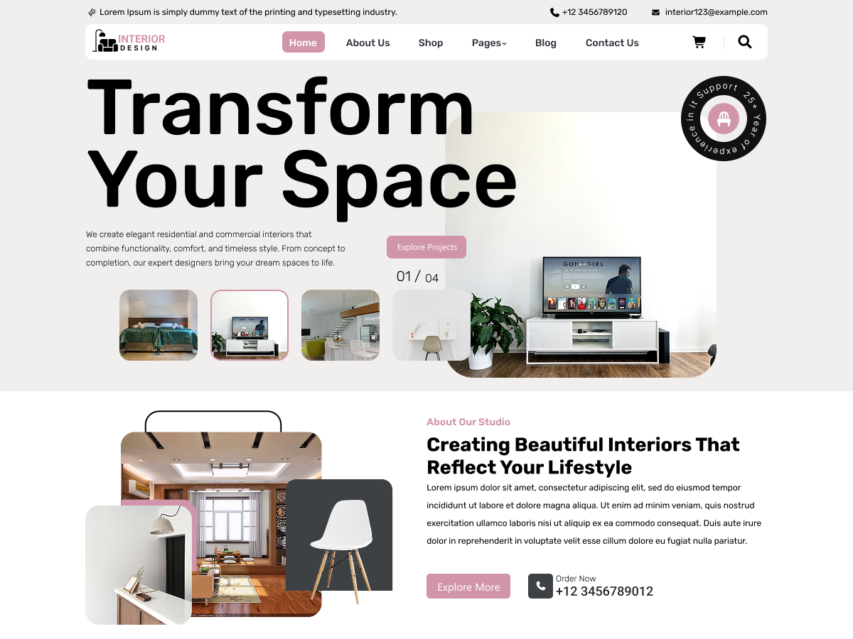 Free Interior Agency WordPress Theme