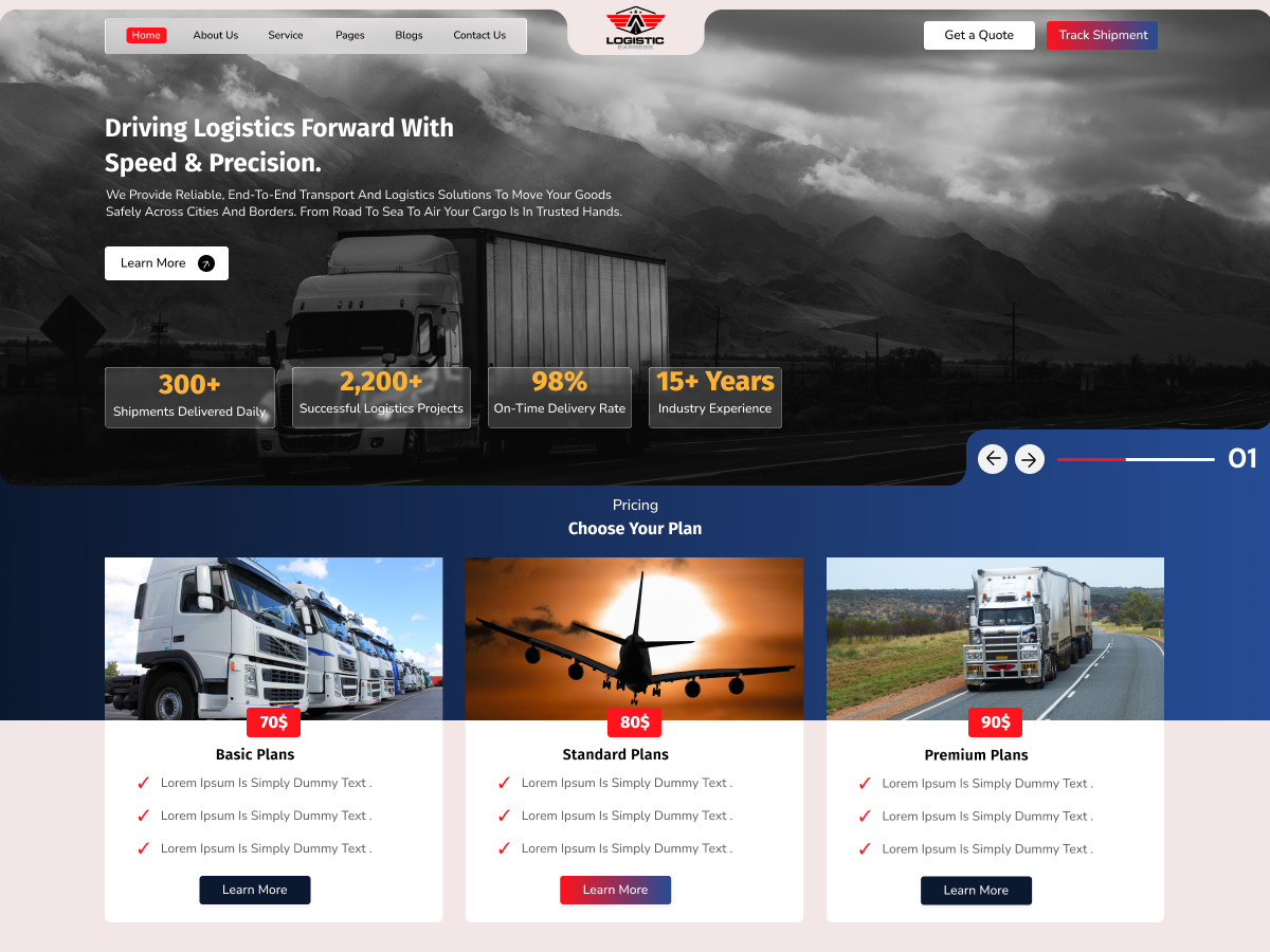 Free Logistics WordPress Theme