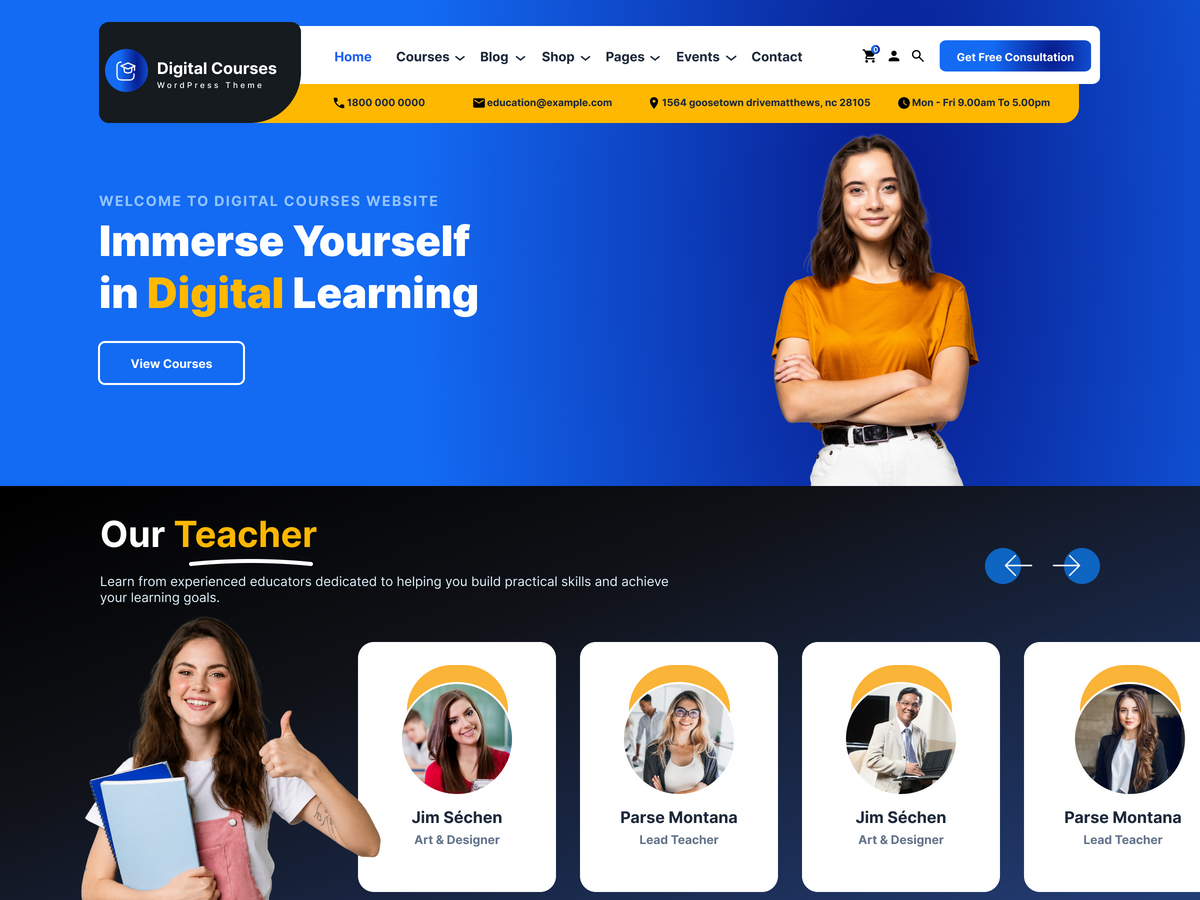 Free Saas Courses WordPress Theme