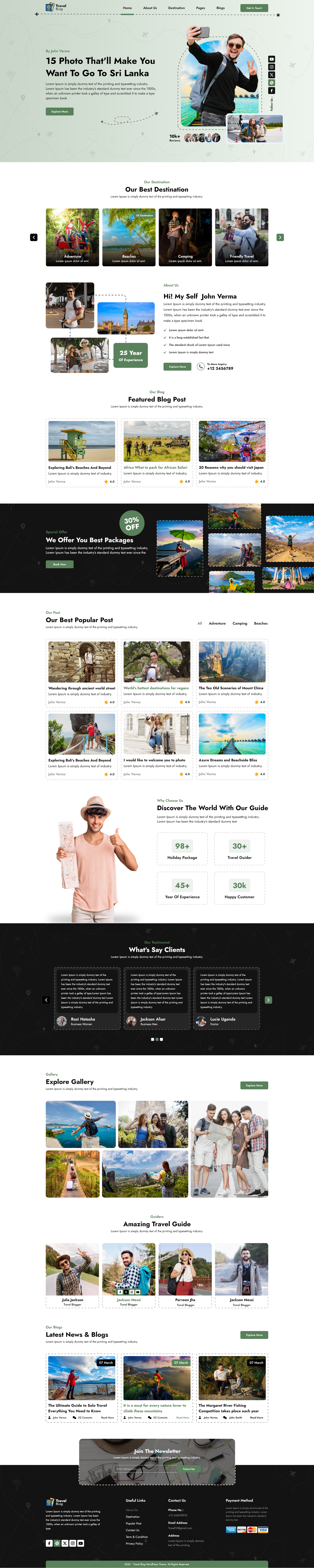 Travel Influencer WordPress Theme